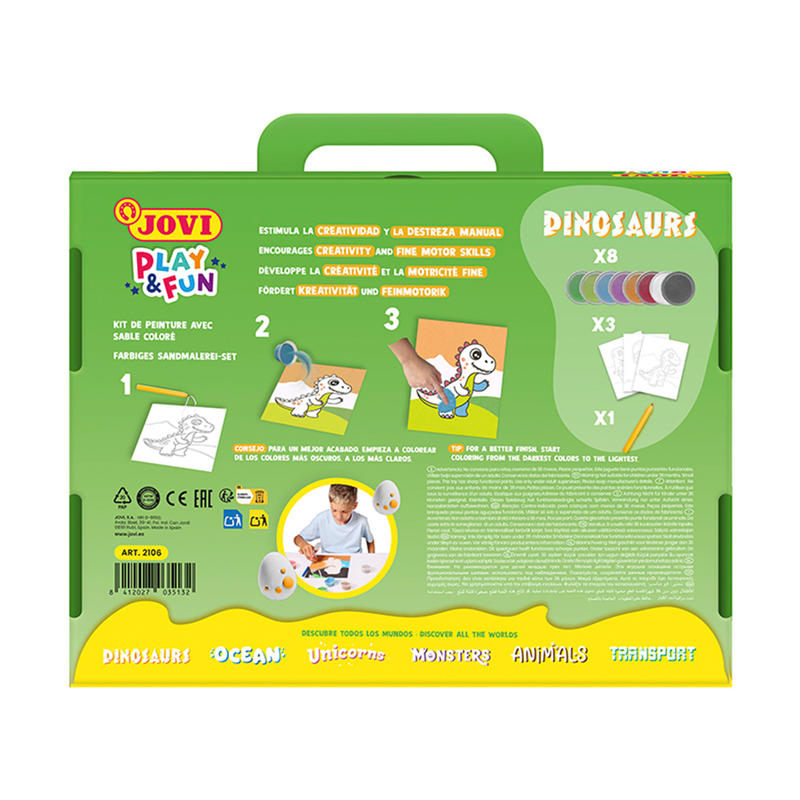 Eğitici Oyuncaklar JOVI 2106 PLAY&FUN DINOSAURS KUM BOYA KİTİ Satın Al