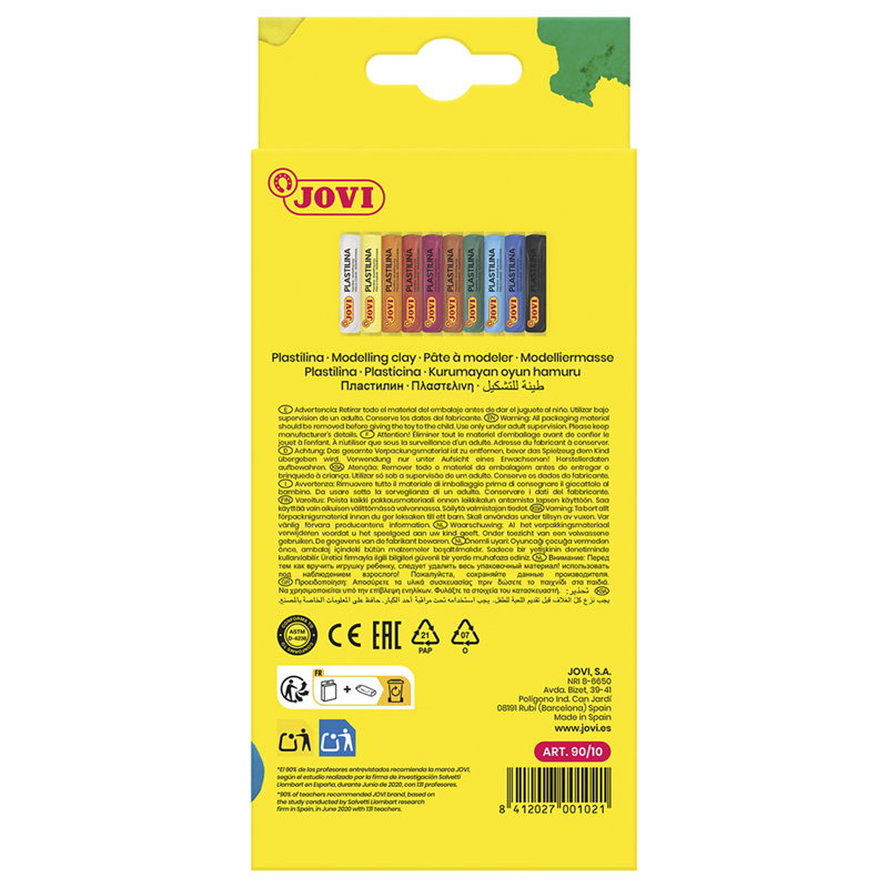 Eğitici Oyuncaklar JOVI 90/10 15GR KURUMAYAN OYUN HAMURU KARIŞIK RENKLER - 10'LU Satın Al