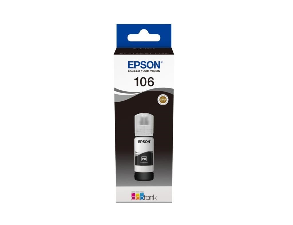 Epson Kartuş Epson 106 T00R140  Ecotank Photo Bk Ink Bottle Satın Al