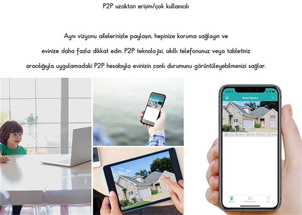 Everest Siyah DF-804W 2.0 MP HD Lens 3.6mm IP Smart Wifi Network TF Card Güvenlik Kamerası Yoosee