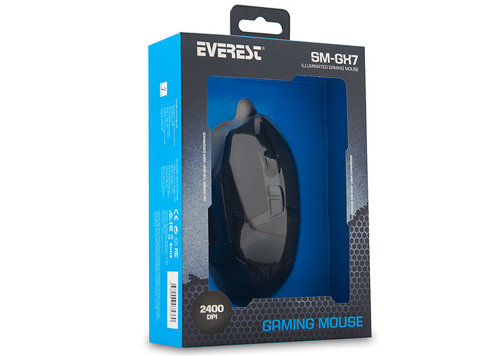 Everest SM-GX7 Usb Siyah 7 Tuşlu Oyuncu Mouse Işıklı
