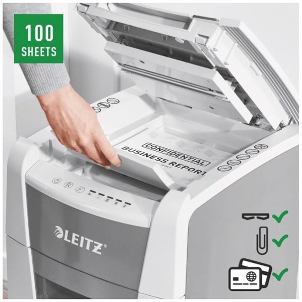 Evrak İmha Makineleri Leitz IQ Evrak İmha Makinesi AutoFeed 100 P4 Satın Al