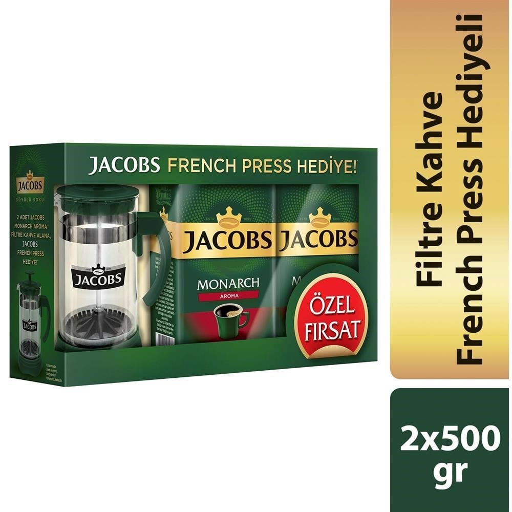 Filtre Kahveler Jacobs Monarch Aroma Filtre Kahve 2 x 500 g French Press Hediyeli Satın Al