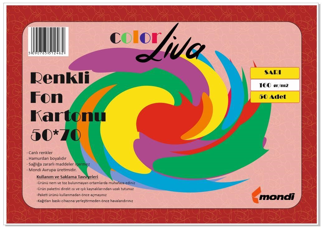 Fon Kartonu Color Liva Mondi Fon Kartonu Kırmızı 50X70 100'Lü Paket Satın Al