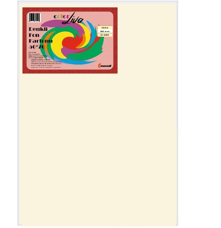 Fon Kartonu Color Liva Mondi Fon Kartonu Krem 50X70 100'Lü Paket Satın Al