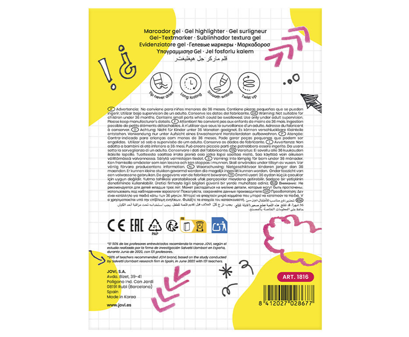 Fosforlu Kalemler JOVI 1816 JEL STİK FOSFORLU KALEM PEMBE - 12'Lİ KUTU Satın Al