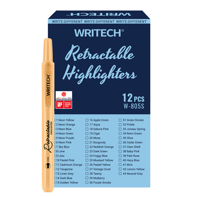 Fosforlu Kalemler WRITECH W-805S BASMALI FOSFORLU KALEM PASTEL AÇIK TURUNCU - 12'Lİ KUTU Satın Al