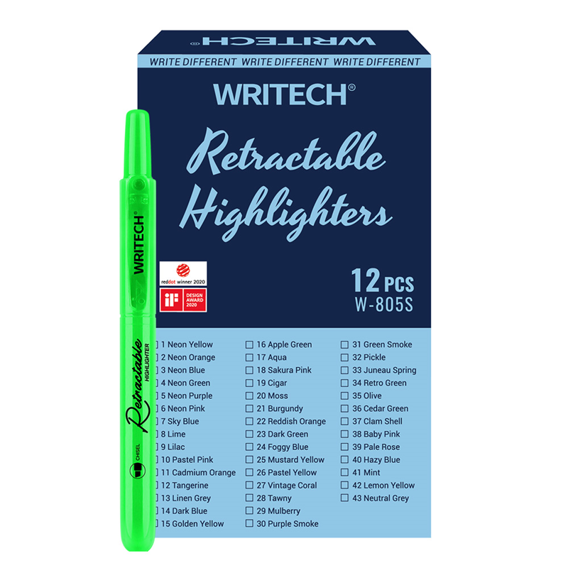 Fosforlu Kalemler WRITECH W-805S BASMALI FOSFORLU KALEM NEON YEŞİL - 12'Lİ KUTU Satın Al