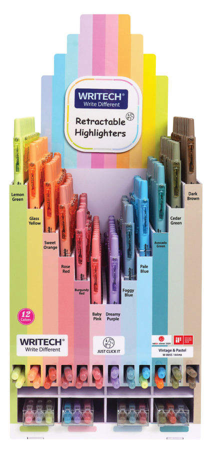 Fosforlu Kalemler WRITECH W-805S BASMALI FOSFORLU KALEM NEON+PASTEL 12X12 RENK (+72 REFILL) - 144'LÜ STAND Satın Al