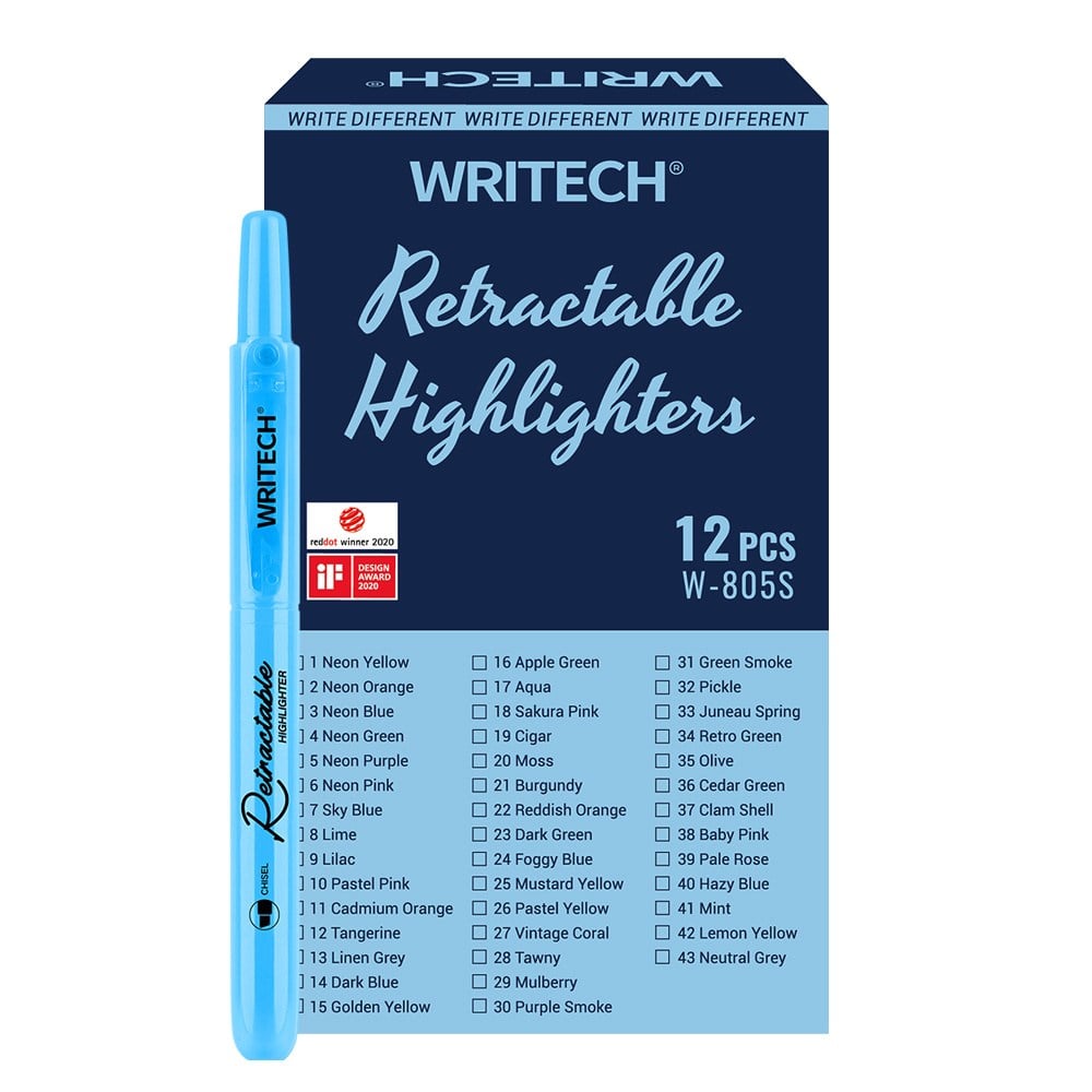Fosforlu Kalemler WRITECH W-805S BASMALI FOSFORLU KALEM PASTEL MAVİ - 12'Lİ KUTU Satın Al