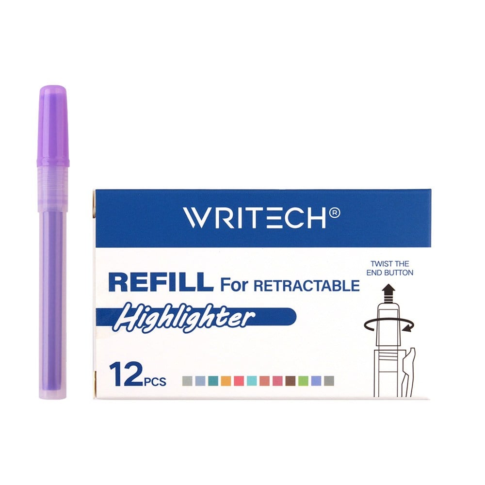 Fosforlu Kalemler WRITECH W-805S BASMALI FOSFORLU KALEM YEDEK TÜP NEON MOR - 12'Lİ KUTU Satın Al