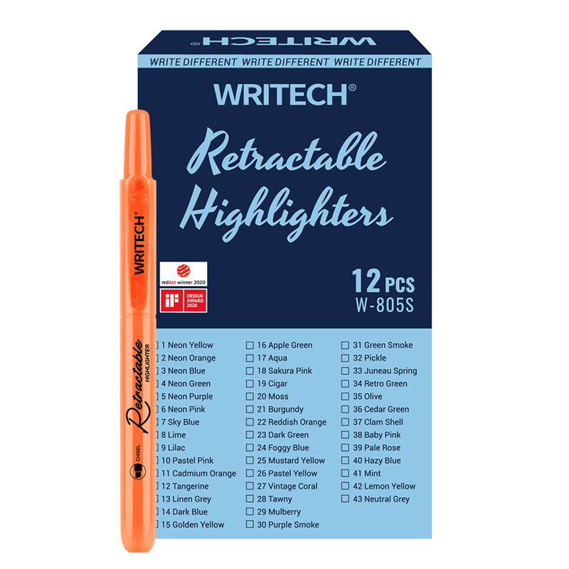 Fosforlu Kalemler WRITECH W-805S BASMALI FOSFORLU KALEM NEON TURUNCU - 12'Lİ KUTU Satın Al