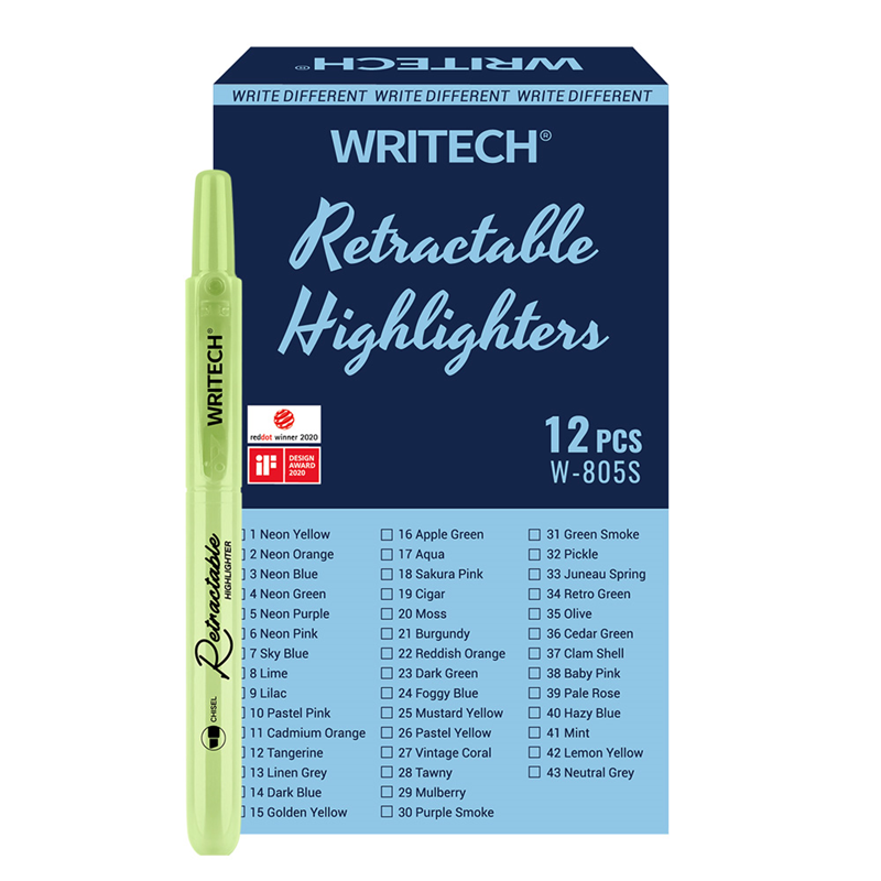 Fosforlu Kalemler WRITECH W-805S BASMALI FOSFORLU KALEM PASTEL AÇIK YEŞİL - 12'Lİ KUTU Satın Al