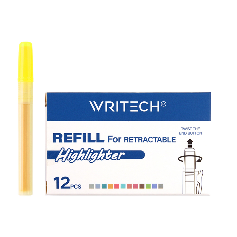 Fosforlu Kalemler WRITECH W-805S BASMALI FOSFORLU KALEM YEDEK TÜP NEON SARI - 12'Lİ KUTU Satın Al