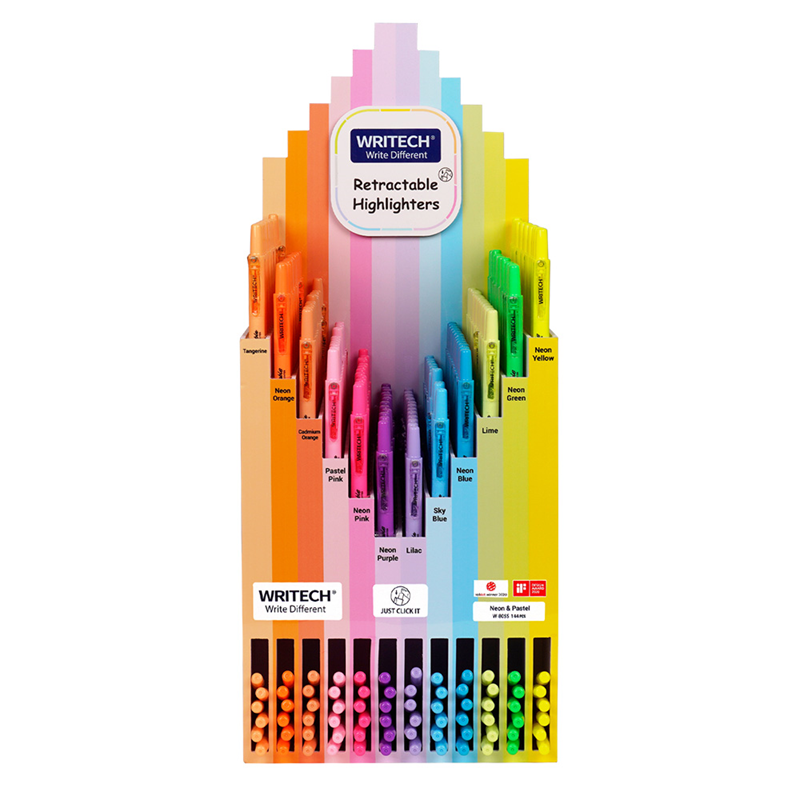 Fosforlu Kalemler WRITECH W-805S BASMALI FOSFORLU KALEM NEON+PASTEL 12X12 RENK (+72 REFILL) - 144'LÜ STAND Satın Al