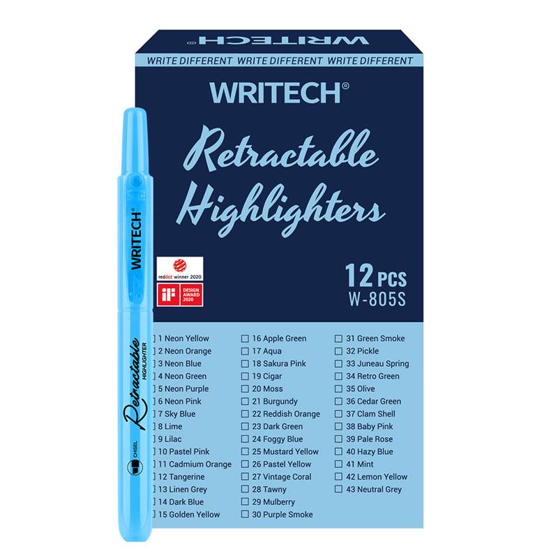 Fosforlu Kalemler WRITECH W-805S BASMALI FOSFORLU KALEM PASTEL MAVİ - 12'Lİ KUTU Satın Al