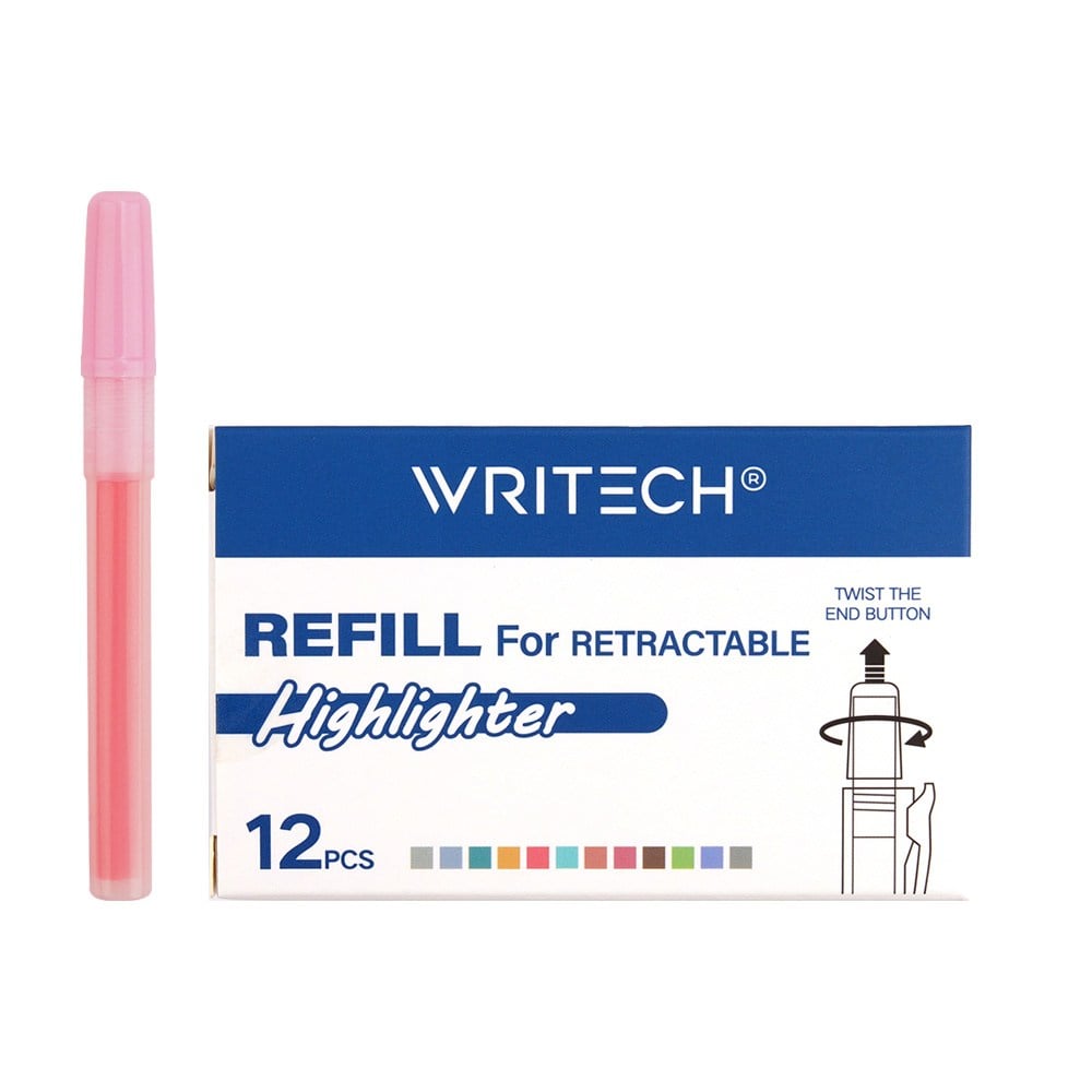 Fosforlu Kalemler WRITECH W-805S BASMALI FOSFORLU KALEM YEDEK TÜP PASTEL PEMBE - 12'Lİ KUTU Satın Al