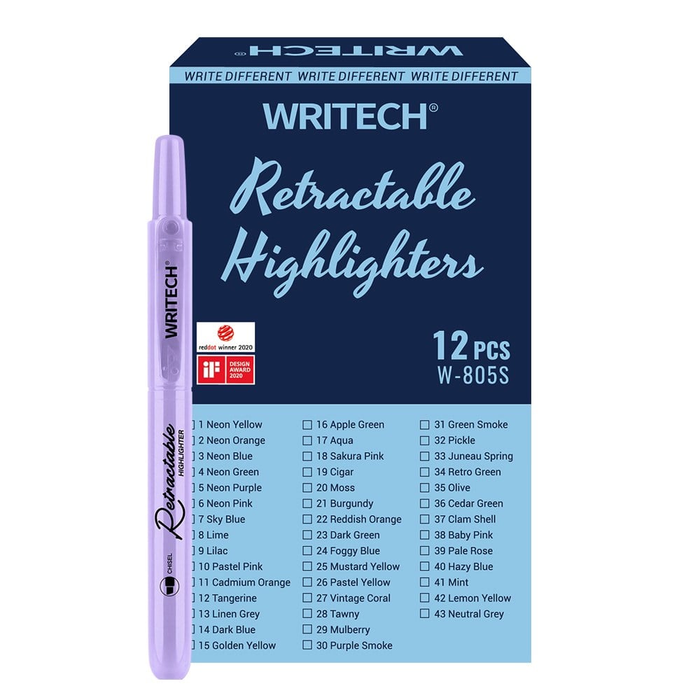 Fosforlu Kalemler WRITECH W-805S BASMALI FOSFORLU KALEM PASTEL LİLA - 12'Lİ KUTU Satın Al