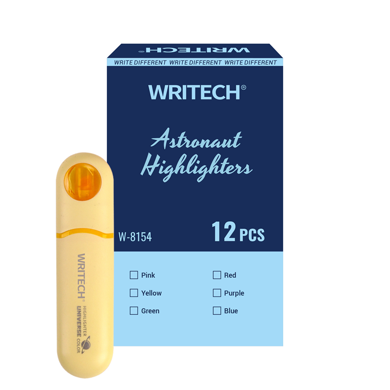 Fosforlu Kalemler WRITECH W-8154 ASTRONOT FOSFORLU KALEM PASTEL SARI - 12'Lİ KUTU Satın Al