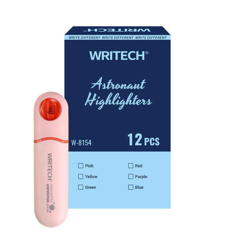 Fosforlu Kalemler WRITECH W-8154 ASTRONOT FOSFORLU KALEM PASTEL PEMBE - 12'Lİ KUTU Satın Al