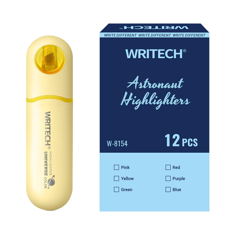 Fosforlu Kalemler WRITECH W-8154 ASTRONOT FOSFORLU KALEM PASTEL SARI - 12'Lİ KUTU Satın Al