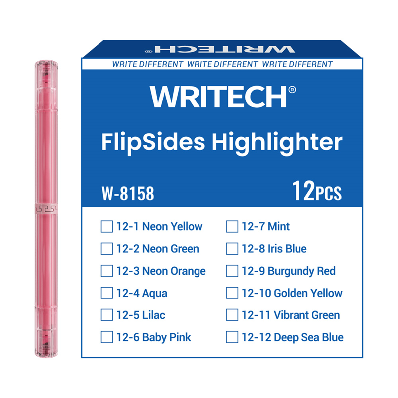 Fosforlu Kalemler WRITECH W-8158 FLIPSIDE FOSFORLU KALEM ÇİFT TARAFLI BORDO KIRMIZI - 12'Li KUTU Satın Al