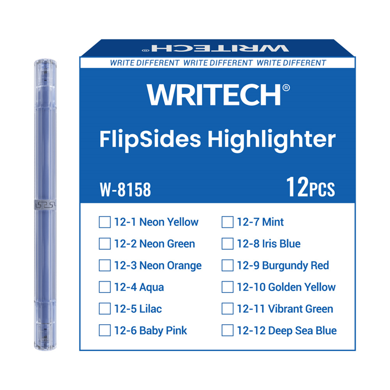 Fosforlu Kalemler WRITECH W-8158 FLIPSIDE FOSFORLU KALEM ÇİFT TARAFLI DERİN DENİZ MAVİSİ - 12'Li KUTU Satın Al