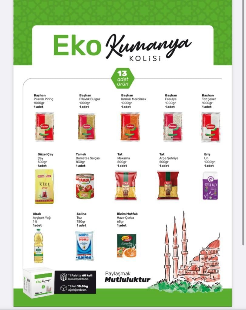 Gıda Ürünleri Ramazan Paketi Eko 13 Parça Satın Al