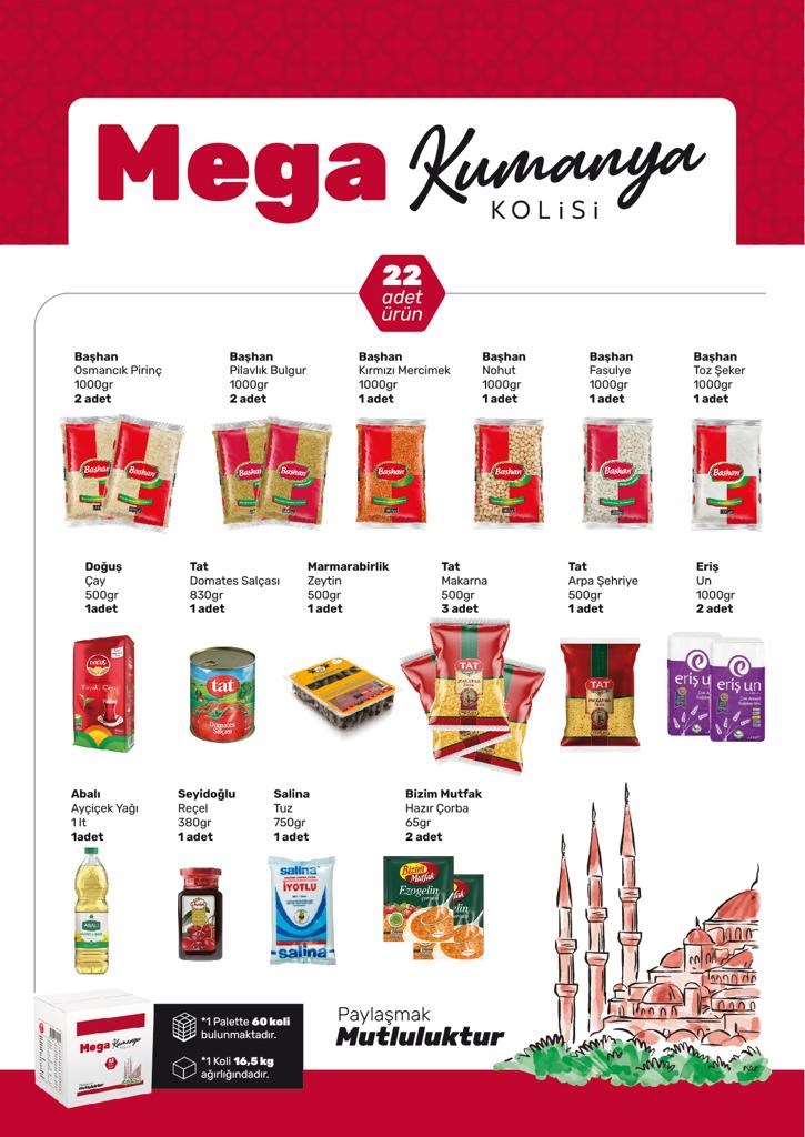 Gıda Ürünleri Ramazan Paketi Mega 22 Parça Satın Al