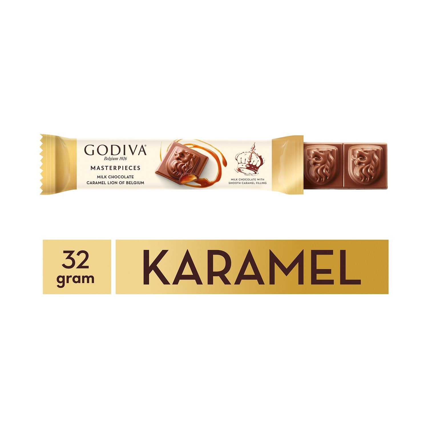 Gofret ve Çikolatalar Godiva Sütlü Karamelli Aslan Çikolata 32gr x12 Adet Satın Al