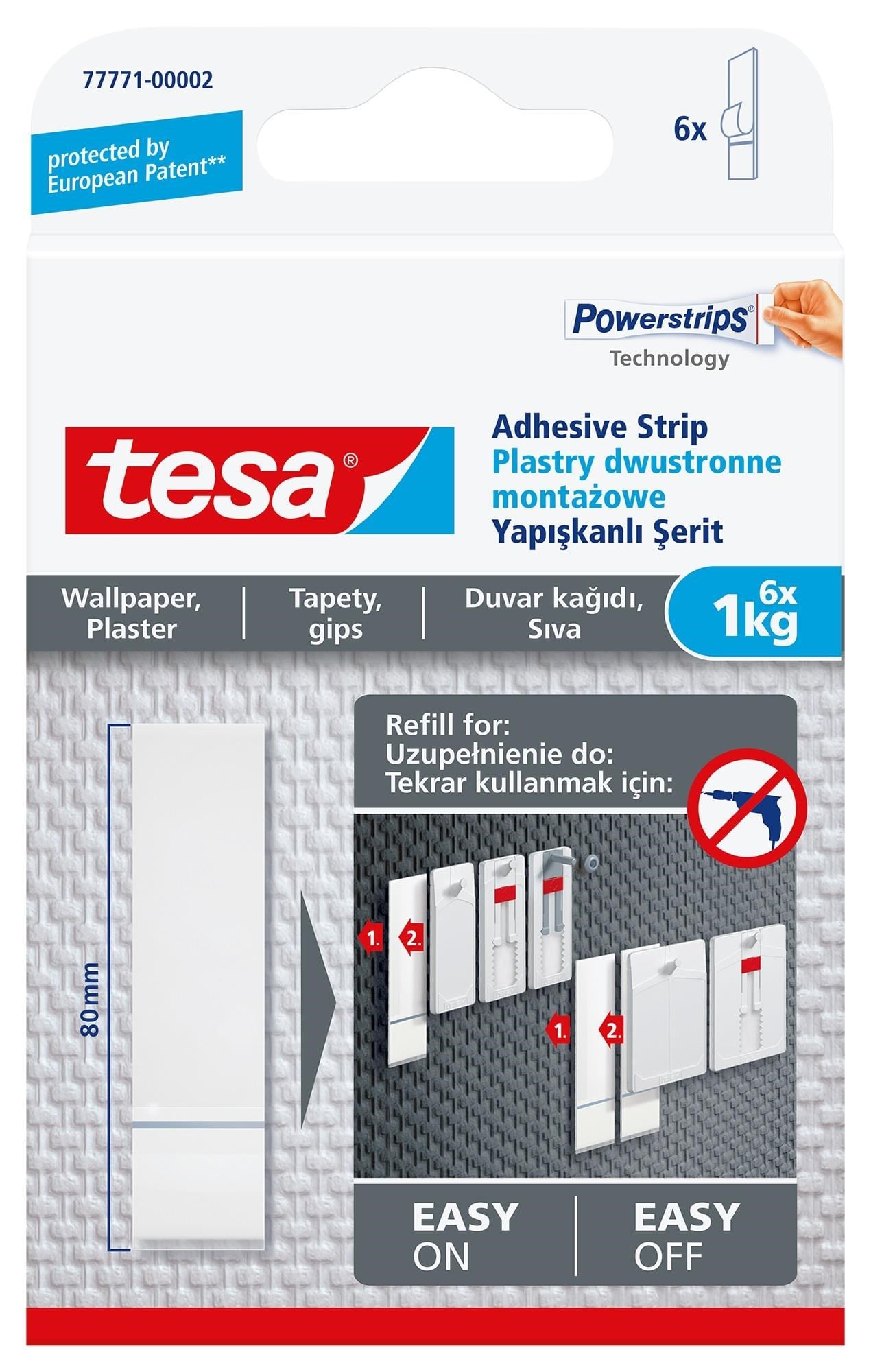 Hamur ve Stick Yapıştırıcılar Tesa 77771 Duvar Yapışkanlı Yedek Şerit 6 x 1 Kg  Satın Al