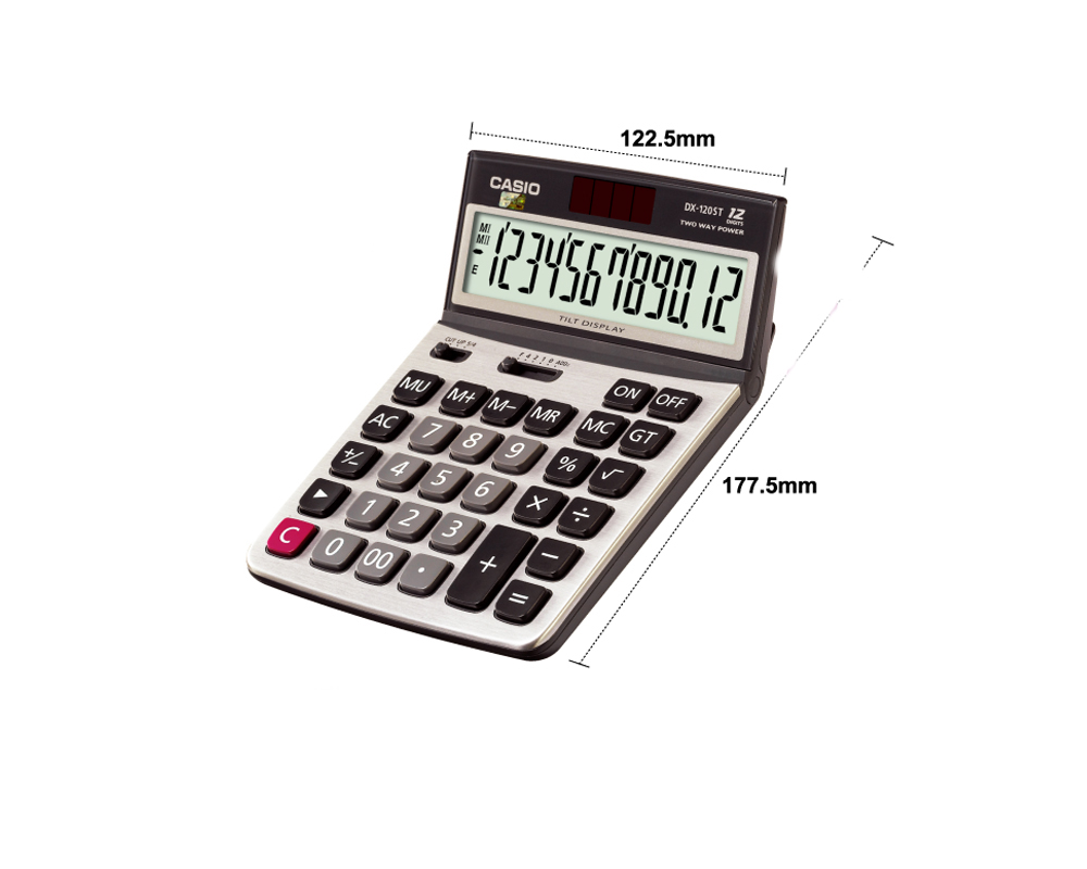 Hesap Makineleri Casio DX-120ST 12 Hane Oynar Başlıklı Masa Üstü Hesap Makinesi Satın Al