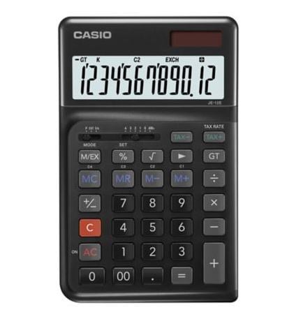 Hesap Makineleri Casio JE-12E-BK Siyah 12 Hane Masa Üstü Ergonomik Tuşlu Hesap Makinesi Satın Al