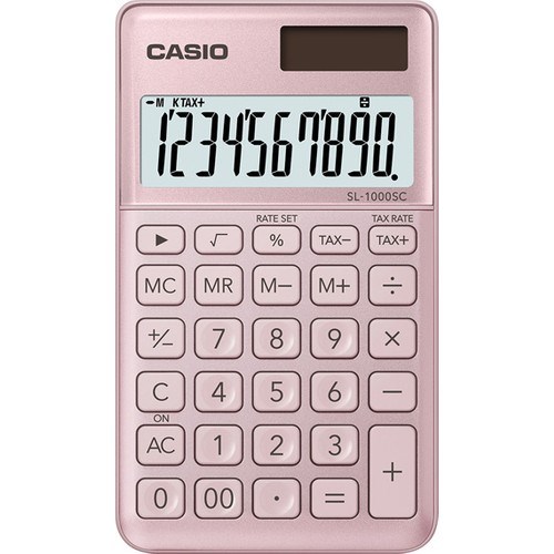 Hesap Makineleri Casio SL-1000SC-PK Cep Tipi 10 Hane Pembe Hesap Makinesi Satın Al