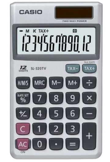 Hesap Makineleri Casio SL-320TV-W-DP 12 Hane Cep Tipi Hesap Makinesi Satın Al