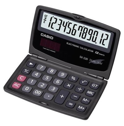 Hesap Makineleri Casio Sx-220 Cep Tipi 12 Hane Hesap Makinesi Satın Al