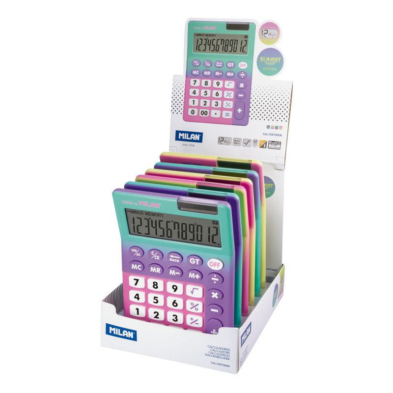 Hesap Makineleri MILAN 159706SN SUNSET 12 HANELİ HESAP MAKİNESİ - 6'LI Satın Al