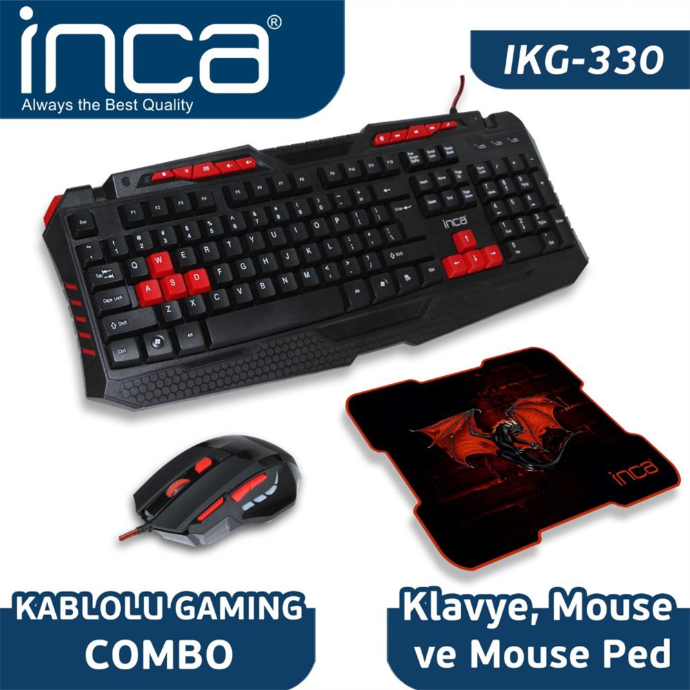 IKG-330 GAMING COMBO SET (GAMING KLAVYE+ MOUSE+ MOUSEPAD )