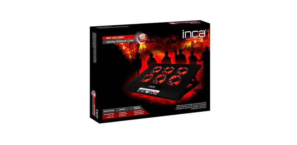 INC-601 GMS  6X FAN ,CONTROL PANEL,2X USB,6 KADEMELİ  GAMING NOTEBOOK  SOĞUTUCU YENİ 17