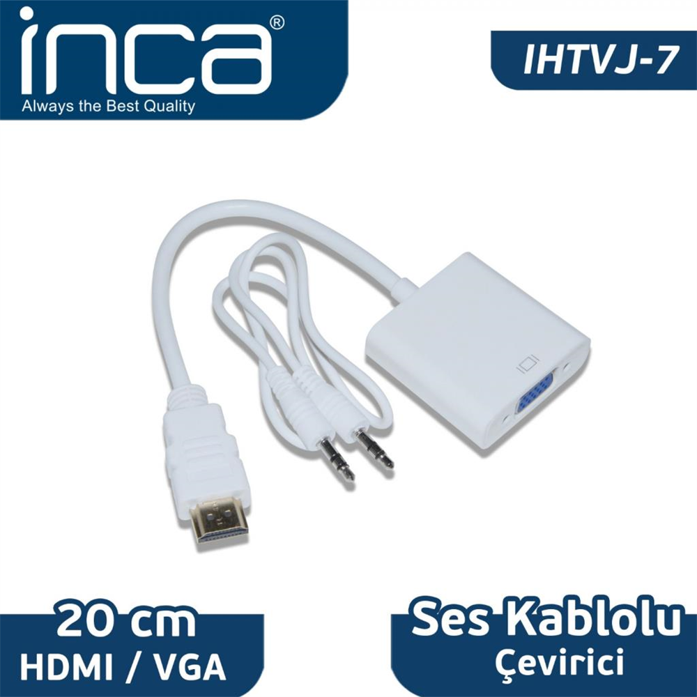 İnca IHTVJ-7 HDMI TO VGA Jaklı Ses Kablosu Dahil