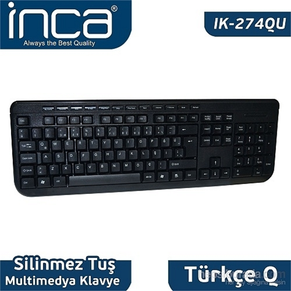 INCA IK-274QU /USB MULTİMEDİA BLACK LAZER PRİNT TEKNOLOJİ KLAVYE