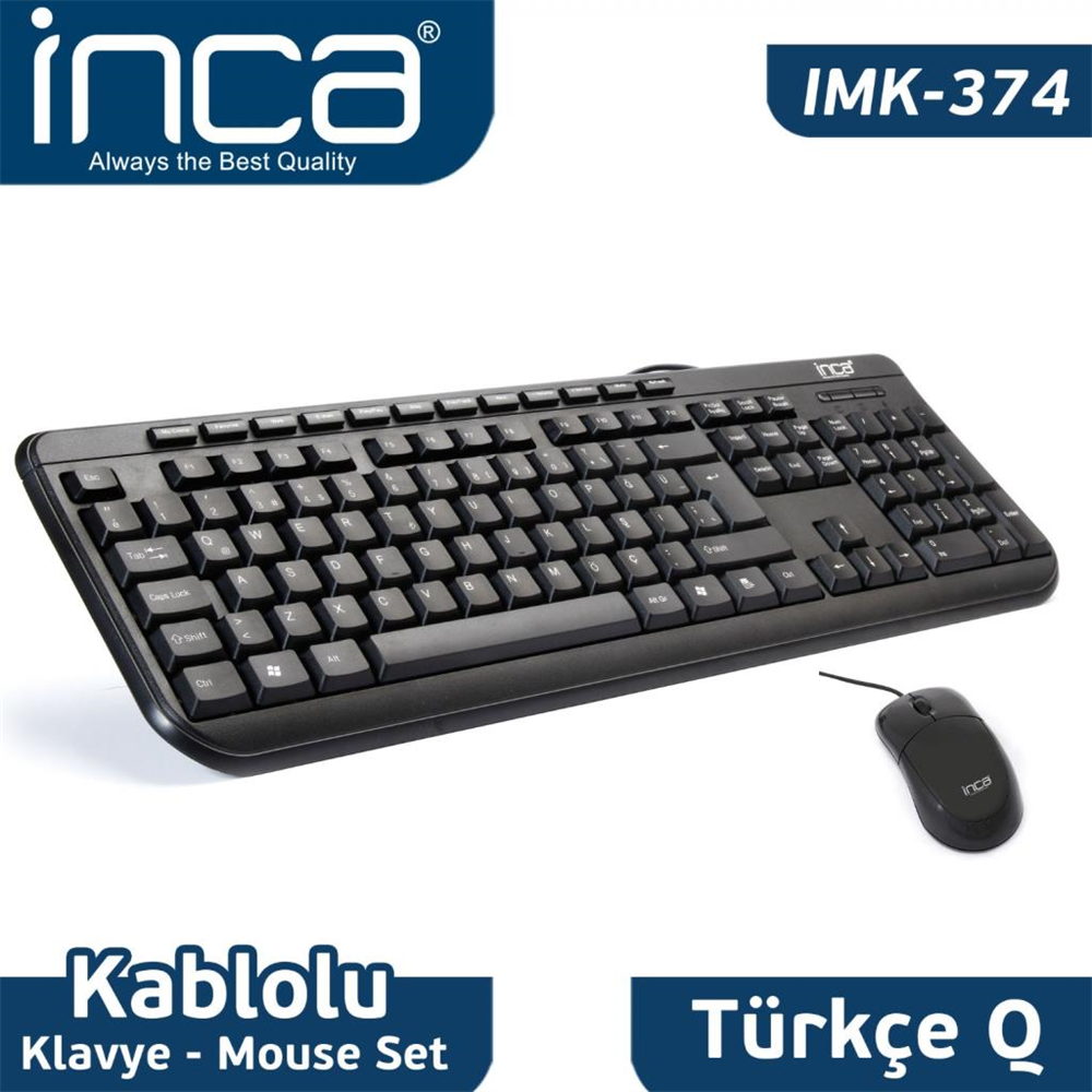 INCA IMK-374U Q /USB MULTİMEDİA BLACK LAZER TEKNOLOJİ KLAVYE +MOUSE COMBO SET
