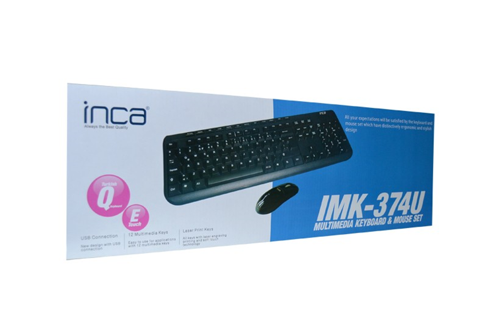 INCA IMK-374U Q /USB MULTİMEDİA BLACK LAZER TEKNOLOJİ KLAVYE +MOUSE COMBO SET