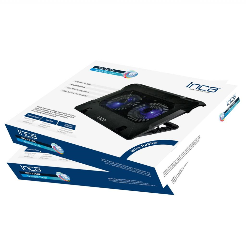 INCA  INC-321 RX Ergonomik Çift Fan+ Stand+ Sessiz Notebook Soğutucu