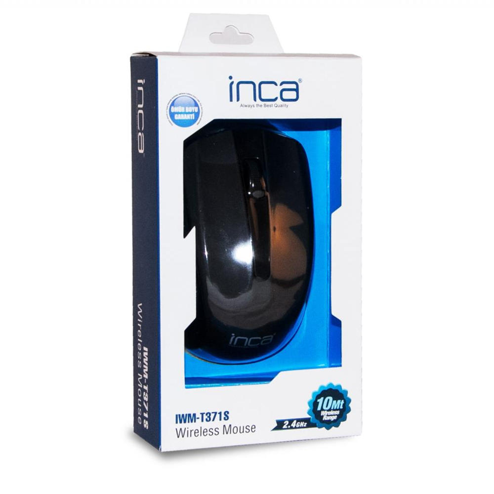 INCA IWM-T371 SİYAH  2.4Ghz WIRELESS NANO ALICILI “PİL HEDİYELİ” MOUSE