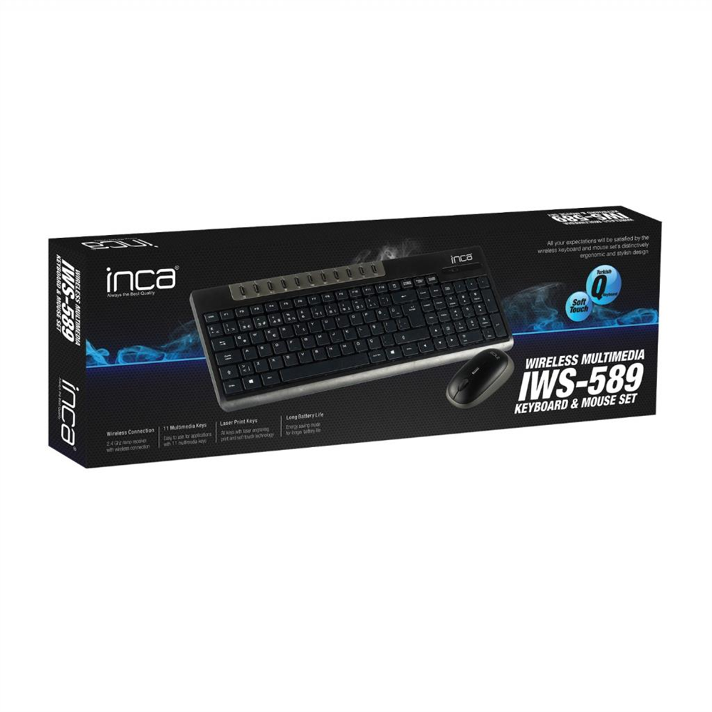 INCA IWS-589  Wireless Multimedia Super Cosy Klavye & Mouse Set
