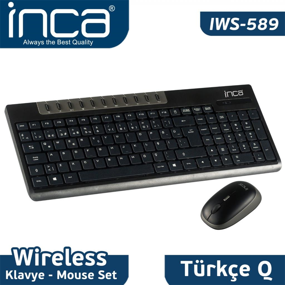 INCA IWS-589  Wireless Multimedia Super Cosy Klavye & Mouse Set