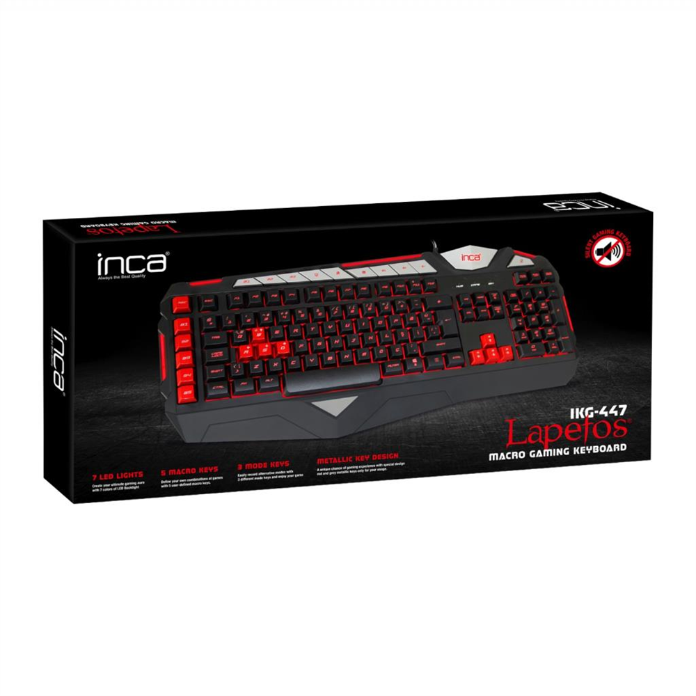 INCA LAPETOS IKG-447 SİLENT SOFTWARE GAMING KEYBOARD (SESSİZ TUŞ / MAKROLU)