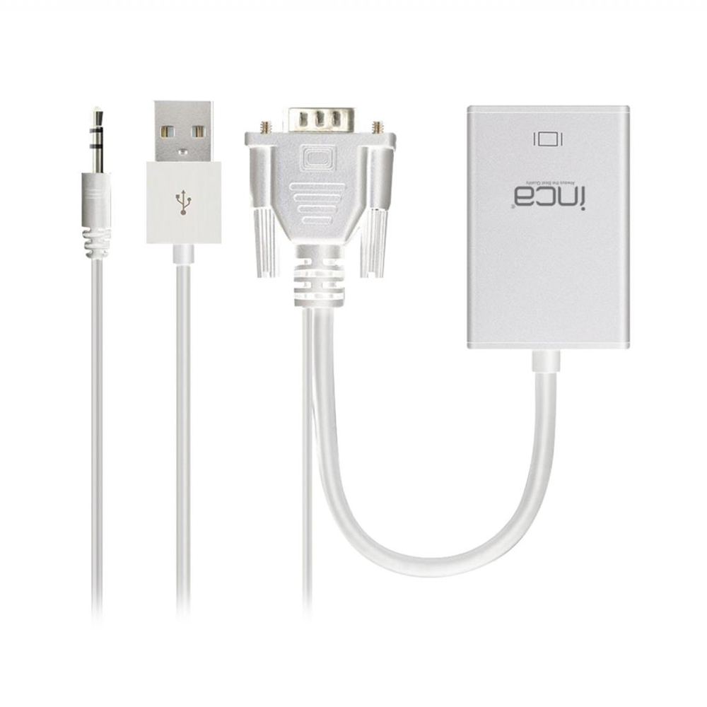 INCA VGA TO HDMI ÇEVİRİCİ + USB GÜÇ ADAPTÖRÜ + SES KABLOSU (HDMI DİŞİ VGA ERKEK )