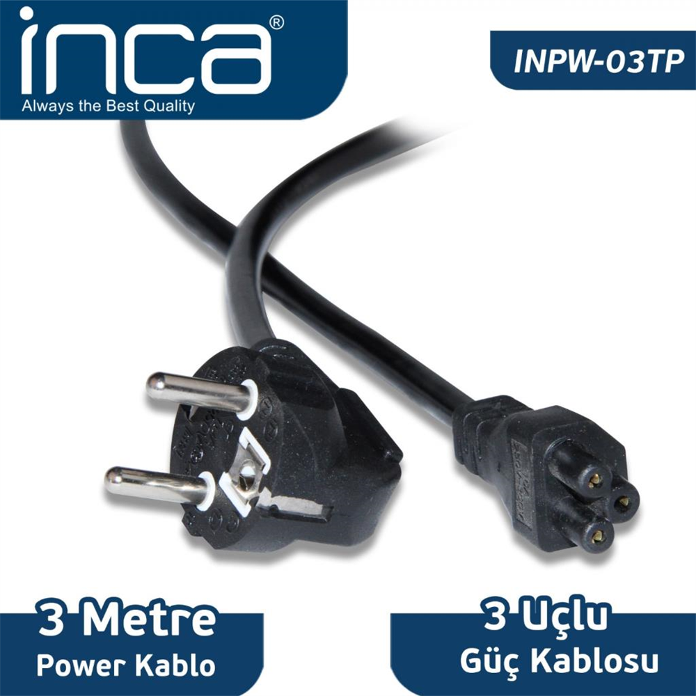 INPW-03TP  INCA NOTEBOOK POWER YONCA 3 METRE KABLO